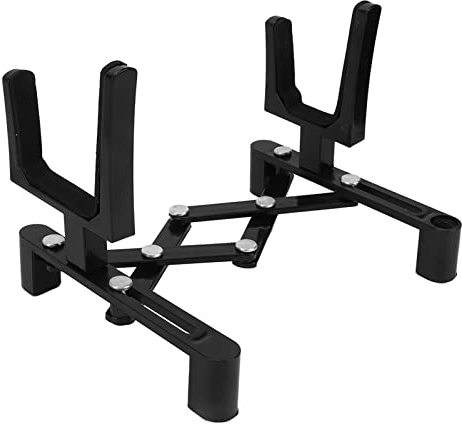 Professionelle klappbare Geigenhalterung, Geigenständer-Displayhalter, leichtes faltbares Design mit weichem Schwammschutz, robuste ABS- und Metallkonstruktion für Geigen aller (Schwarz Obermaterial: