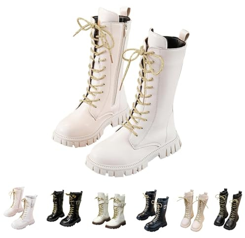 Stivali invernali imbottiti, per ragazze e bambini, caldi, foderati in pile, con chiusura lampo laterale, impermeabili alla moda scarpe per bambini