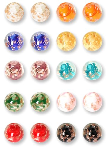 DAFNE 20 biglie di vetro, biglie fosforescenti per bambini, di vetro colorate da 13 mm,per giochi con le per bambini, progetti fai da te con perline fatti a mano e decorazioni per la casa (10 colori)