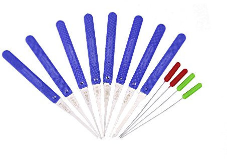 Loboo Idea Schlüsselausdreher-Set für gebrochene Schlüssel, Werkzeug zum Entfernen von Schlüsseln, LockPick (12 Stück, blau)