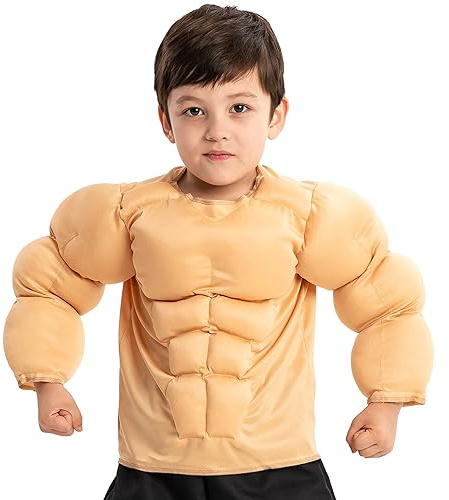 Spooktacular Creations Niño Niño Body Builder Traje Musculoso para Halloween Dress Up, Escuela Evento Fiesta Grande (10-12 años)