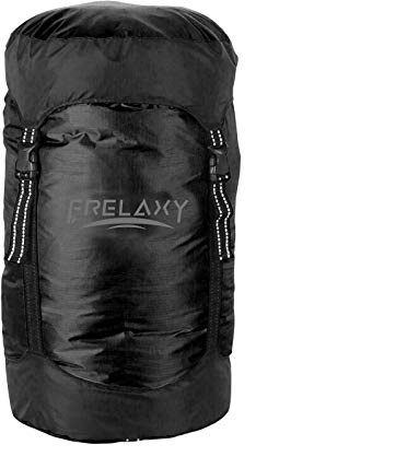 Frelaxy Compression Sack, 40% More Storage! 11L/18L/30L/45L Compression Stuff Sack, Water-Resistant & Ultralight Sleeping Bag Stuff Sack - Space Saving Gear for Camping (Black, XXL)