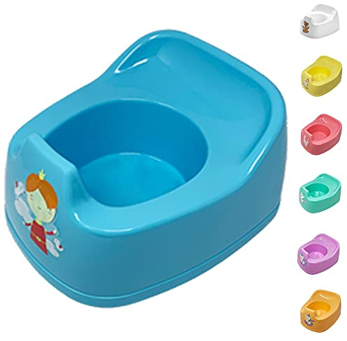 Children Junior Training Potty Toilet Toddler Baby Kids Trainer Chamber Seat Plastic Chair with Cut Out Slot for Easy Carrying, Easy Empty & Clean (G-1 x Sky Blue Potty Chamber)
