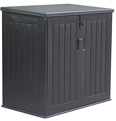 Gardiun Arcón Exterior para Jardín Soften 775 litros 116x71x109/112,5 cm Baúl de Resina con Amortiguador, Suelo y Puertas