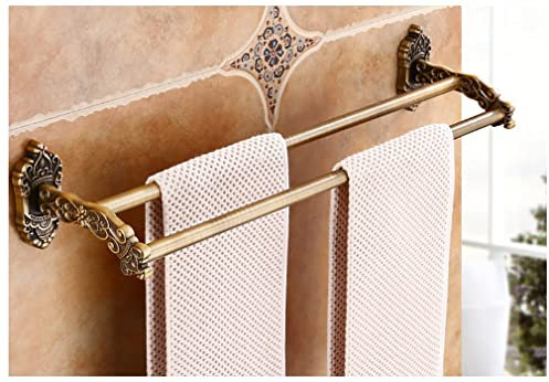 WAPKY Porte Serviette en Acier Inoxydable,Serviteur De Douche Etagère De Salle De Bains Etagère De Douche [avec Crochet] pour Cuisine,Toilette,Salle De Bain,Chambre (Color : Gold, Size : 60CM)