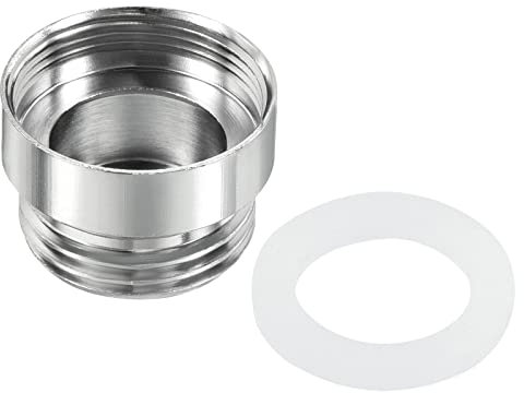 PATIKIL G1/2 Mâle à M22*1.0 Fermelle Filetage Robinet Adaptateur, Chromé Aérateur Connecteur Raccord pour Jardin Tuyau Eau Filtre, Argent