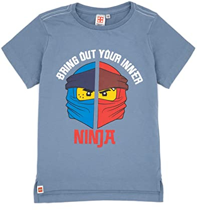 LEGO Ninjago Boys T-Shirt | Kids Bring Out Your Inner Warrior Navy Short Sleeve Top | Ninja Figures Superhero Series 7-8 Years