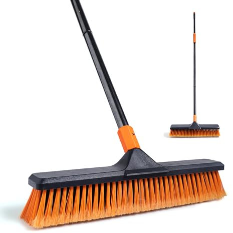 Balai de jardin, brosse de jardin robuste pour extérieur, 5,3 cm, 127 et 167,6 cm, convient pour les écoles, les usines, le balai de jardin en plein air, brosse de balayage