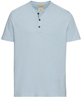 camel active Herren Kurzarm Henley aus Organic Cotton Blau, Menswear-XXL