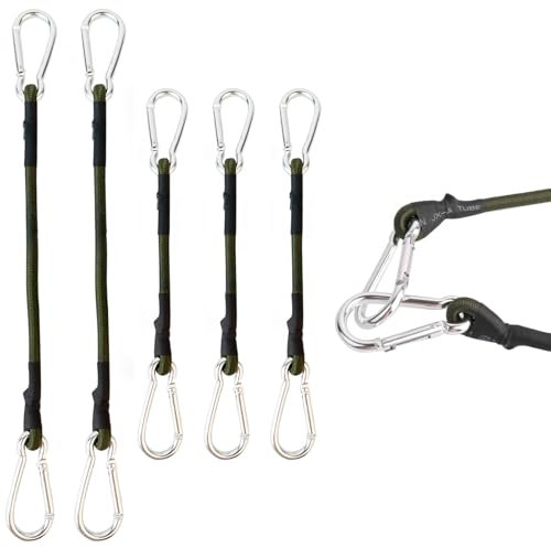5 Pièces Sangle Élastique avec Mousqueton,Sangle Elastique,Tendeurs Élastique avec Crochets,Sangle de Serrage Élastique,Tendeurs pour Porte-Bagages,Bande Elastique Extra Forte pour Voiture