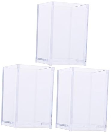 GOOHOCHY 3pcs Acrylic Storage Container Vases for Living Acrylic Cosmetic Brush Box