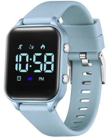 Timever Reloj Digital para niños y niñas con podómetro, Alarma, cronómetro, luz y Fecha - Reloj Deportivo sin App ni teléfono con Correa de Silicona