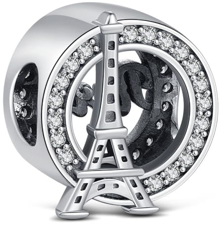 BOIGEGU Paris Eiffel Tower Charm for Pandora Bracelet Necklace 925 Sterling Silver Travel Charm Cute Paris Eiffel Tower Souvenirs Beads Pendants DIY Jewelry for Women