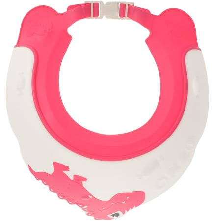 Yardwe Dinosaur Shower Cap Hair Washing Shield Hat for, Red Shampoo Protector with Ear Guard, Bath Hair Wash Shield for Boys and