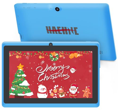 Haehne 7 Zoll Tablet PC, Android 5.0, Quad Core A33, 1GB RAM 8GB ROM, Dual Kameras, WiFi, Bluetooth, Kapazitiven Touchscreen, Azurblau