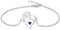 YL Mutter und Tochter Armband 925 Sterling Silber Schnitt Februar Geburtsstein Amethyst Herz Armband für Mama Damen