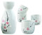 Liwein Sake Set,5-teilig Handbemalt Japanisch Kirschblüte Sake Becher Warm Wein Topf Traditionellektassen Weingläser Basteln Geschenk Weiß