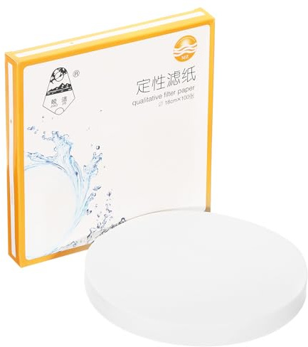 PATIKIL 100 st 18 cm kvalitativt pappersfilter cirklar, långsam hastighet runt laboratoriefilter kemiskt papper industriellt oljetest tratt filter papper