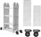 VA-Cerulean Escalera multiusos de 3,4 m, 4 x 3, aluminio, con placas de andamio, escalera plegable, escalera antideslizante, capacidad de carga máxima de 150 kg, color plateado