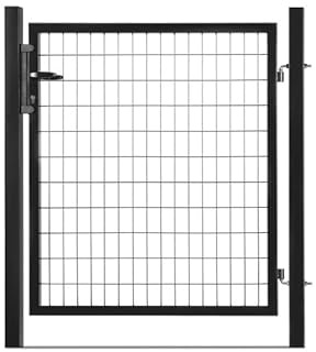 Easy Clôture Portillon grillagé en Acier galvanisé Maille 100 x 50 L 1m x H 2m00 Noir