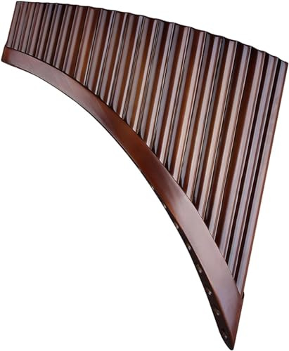 22 Rohre C-Tonart Handgefertigte Natürliche Bambus Panflöte Traditionelles Musikinstrument Braune Panflöte (Links)