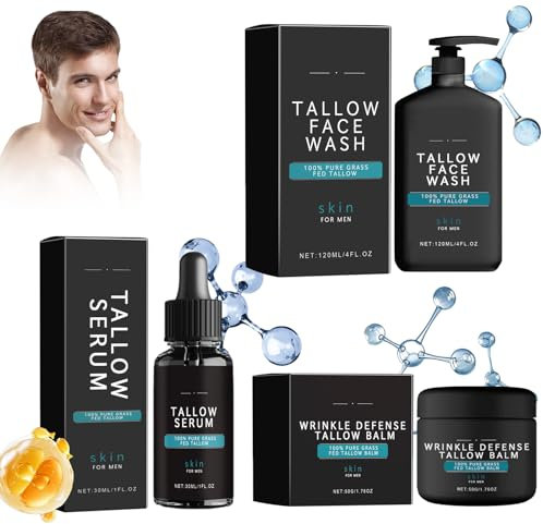 3 Piezas Set de Cuidado de la Piel Con Niacinamida y Vitamina E, Kit Hidratante para el Cuidado de la Piel, con Limpiador, Face Crema, Suero, para Hidrata, Reducir las Líneas Finas, Para Hombres