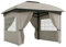 Outsunny Pavillon ca. 3,4x3,4 m wasserabweisend Gartenpavillon mit 4 Seitenteilen, Doppeldach, Partyzelt mit UV-Schutz Gartenzelt mit verzinktem Metallrahmen, für Garten Hellgrau