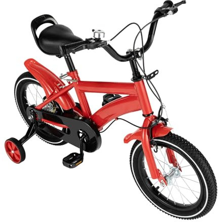 CHIMHOON 14 Zoll Kinderfahrrad, Mädchenfahrrad, Jungen Mädchen Fahrrad, Rad Bike, Mehrfarbige Junior Bikes, Geeignet für 3-6 Jahre alte Aufgerüstete Kinderfahrräder mit Hilfsrad Rad Bike (Rot)