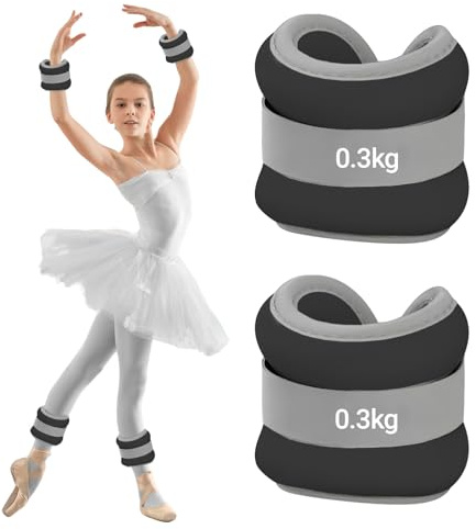 Pesas para pies de 2 unidades (0,3 kg cada una), pesas para piernas y brazos para principiantes y niños, pesas de tobillo, pesas de muñeca, pesas para pies, ideal para pilates, yoga, jogge, color