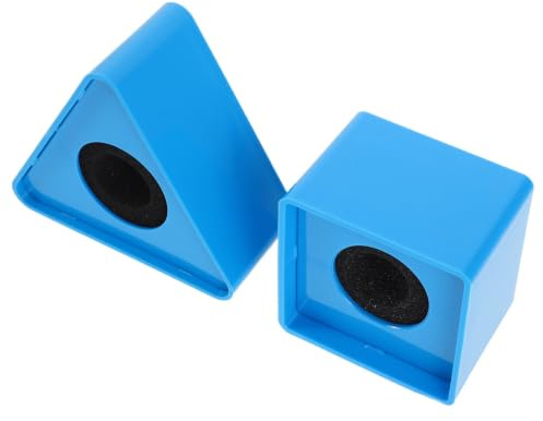 FOMIYES Portable Microphone Flag Station Quick Setup and Removal 2pcs with Cube and Triangular Shapes, Made of Abs and Sponge for Desktop and Tv Station Use by News Reporters