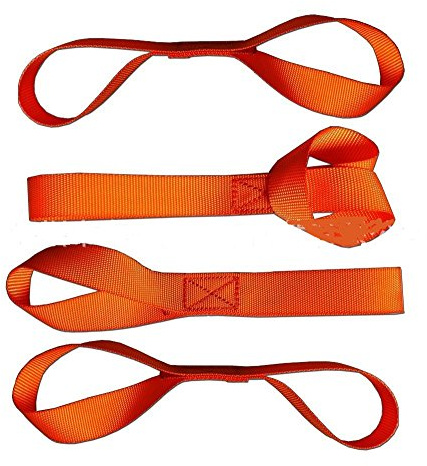 Lot de 4 sangles de fixation à boucle solides et résistantes 2177 kg de charge maximale, 1030 kg de résistance à la rupture Testée en laboratoire pour le remorquage Quad, SSV, moto 30,5 cm