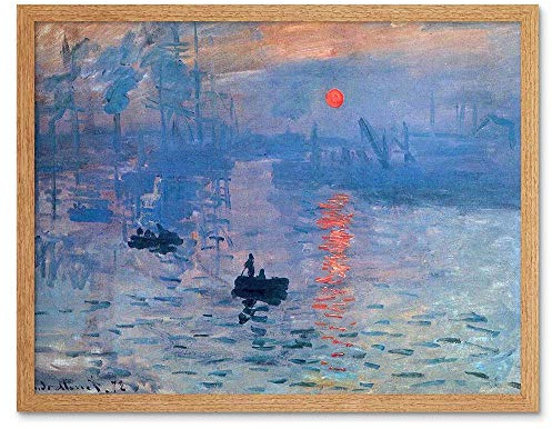 Wee Blue Coo Claude Monet Impression Sunrise Old Master Painting Art Print Framed Poster Wall Decor 12x16 inch