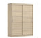 MOEBLO Kleiderschrank Schwebetürenschrank 2-türig Schrank mit vielen Einlegeböden und Kleiderstange Gaderobe Schiebtüren BxHxT 150x200x61 - Lara 6 (Sonoma + Sonoma)