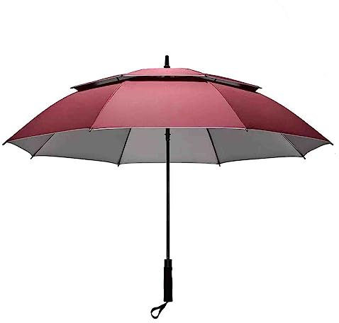 PRUJOY 54-Zoll-Golfschirm mit automatischer Öffnung, extragroß, übergroß, mit doppeltem Baldachin, belüftet, Winddicht, wasserdicht, Stockschirme für Herren