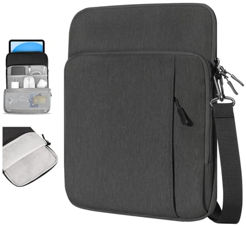Dadanism 9-11 Tablet Borsa Portatile con Tracolla per iPad (A16) 11, iPad Air M4/M3/Pro M5/M4 11, iPad 10a Gen/Air 5 10,9, iPad 9/8/7a Gen 10,2, Galaxy Tab A11+ 11, Tab M11 11, Nero Grigio