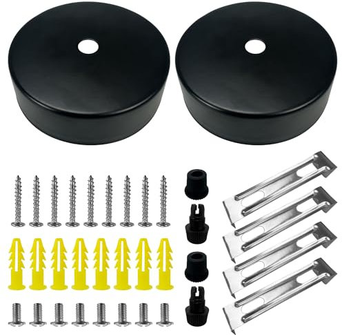 2 Piezas Embellecedor Lampara Techo, 80 x 25 mm Roseton Lampara Techo, Rosetón Cilíndrico, Rosetones Techo, Rosetón de Techo de Metal, para Sala de Estar, Pasillo, Candelabro de Cocina