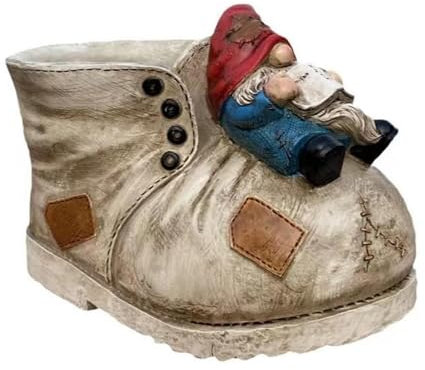 Fioriera Con Stivali VAQUER0 Per Piante Grasse - Vaso Per Scarpe VAQUER0 | Contenitore Per Piantare Stivali Vintage | Contenitore Di Fiori Con Figura Di Gnomi Con Foro Di Scarico | Contened