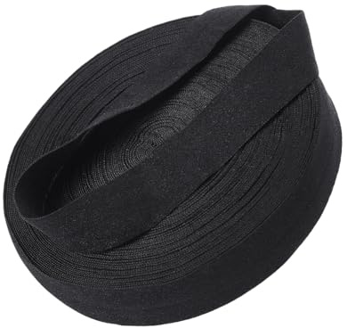 PH PandaHall 21.9 Yards Bias Binding Tape Flat Elastic Stretch Strap Polyester Elastic Edge Cords for Sewing Garment Hats Pants Dress Gift Wrapping DIY Crafts 0.79, Black