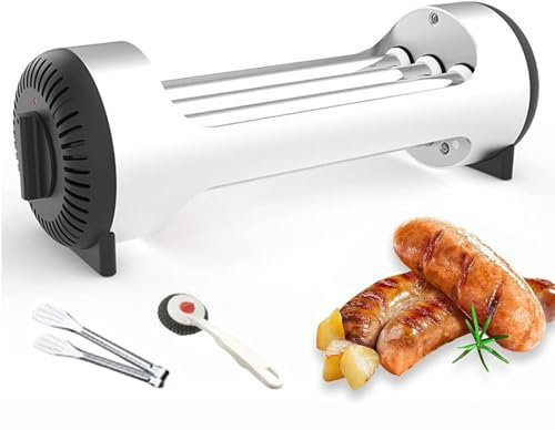 Máquina for hacer perritos calientes, máquina for cocinar a la parrilla y salchichas, máquina con rodillos for perritos calientes con interruptores independientes de calentamiento/enrollamiento