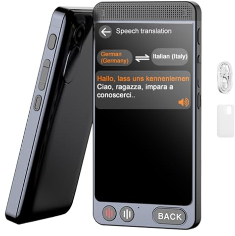 SCZND Traducteur Vocal Instantané, Traducteur Vocal Instantané Sans Connexion avec 142 Langues, Traducteur Photo/WIFI/Sans Wifi/Français Hors Ligne, 5 Mégapixels 2000 mAh en Veille, Gris Mat