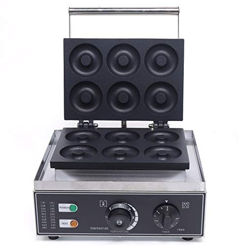 Aioneer Machine À Crêpes Commerciale avec 36 Trous, Appareil À Donuts Électrique À Chauffage Double Face - Machine À Donuts Antiadhésive pour Boulangerie Et Cuisine-6 Holes