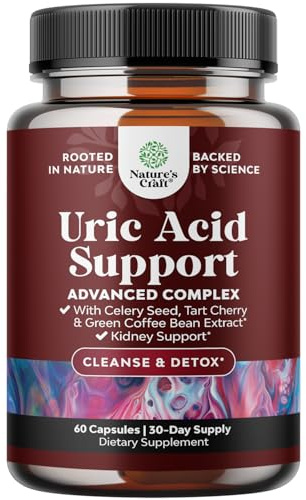 Green Coffee Bean Extract for Uric Acid Cleanse & Detox - Green Coffee Beans with Turmeric, Tart Cherry & Celery Seed for Adults - Daily Uric Acid Flush for Joints Support & Kidney Cleanser – 60 Ct