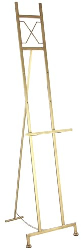 Deco 79 Grand présentoir réglable sur pied en métal, chevalet à 3 niveaux avec support de chaîne, 40,6 x 48,3 x 144,2 cm, doré