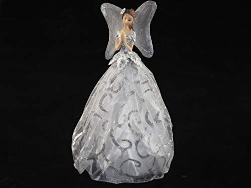 BWG 25cm Silver Christmas Angel/Fairy - Ornament Or Tree Topper Decoration