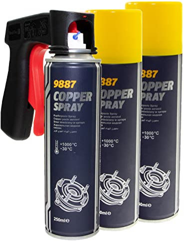 MANNOL 9887 Lot de 3 flacons de pâte à cuivre avec poignée pistolet 250 ml