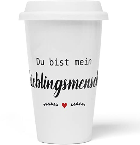 JUNIWORDS To-Go Becher mit Deckel, Du bist mein Lieblingsmensch (1008242)