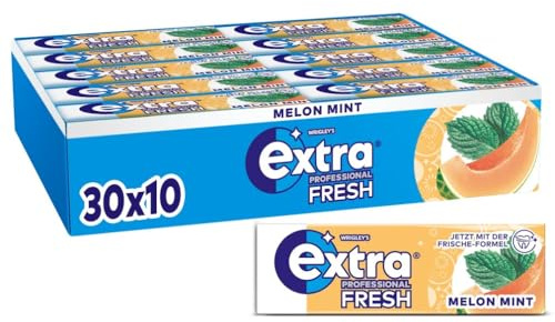 Extra Professional Fresh Melon Mint, Zuckerfreier Kaugummi, Multipack mit 30x10 Dragees, Für frischen Atem