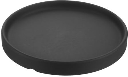 PATIKIL Plato para Maceta de 6 Pulgadas, Bandeja Redonda de Cerámica para Plantas de Interior y Exterior, Color Negro