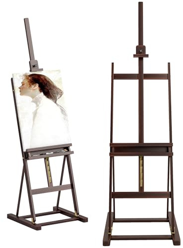 Vinsetto Chevalet en bois hauteur réglable 171-230cm Chevalet Peinture pliable avec rangement inclinaison réglable 80° max. adapté pour l'art et mariage pour enfants et adultes marron