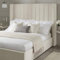 YB INTERIORS LTD Sleigh Bed Frame Upholstered Bed Frame With 125cm High Floor Standing Headboard wingback Bed Frame Without Storage (Cream, 6FT Super King Size)